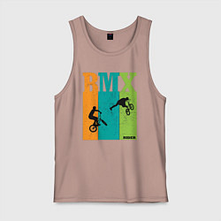 Майка мужская хлопок BMX велосипед, цвет: пыльно-розовый