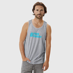 Майка мужская хлопок Free Durov Свободу Дурову, цвет: меланж — фото 2