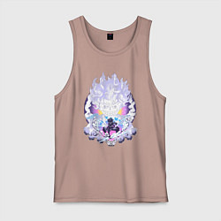 Майка мужская хлопок Ван-Пис Луффи йонко, цвет: пыльно-розовый