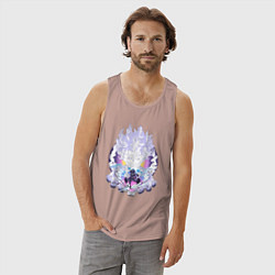 Майка мужская хлопок Ван-Пис Луффи йонко, цвет: пыльно-розовый — фото 2