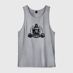 Майка мужская хлопок Горилла - тренируйся как зверь, цвет: меланж