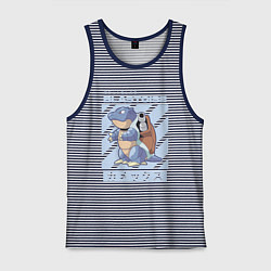 Майка мужская хлопок Покемоны Бластойз Blastoise, цвет: синяя тельняшка
