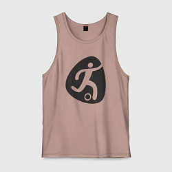 Майка мужская хлопок Football play, цвет: пыльно-розовый