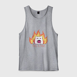 Майка мужская хлопок Котик в порядке, цвет: меланж