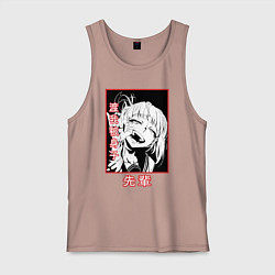 Майка мужская хлопок Химико Тога - злодейка, цвет: пыльно-розовый