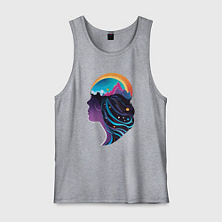 Мужская майка Космос девушка силует