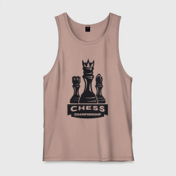 Майка мужская хлопок Chess championship, цвет: пыльно-розовый