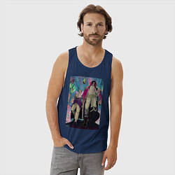 Майка мужская хлопок Ван-Пис Роджер Гол Д, цвет: тёмно-синий — фото 2