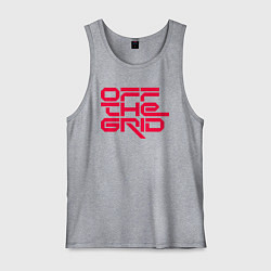 Майка мужская хлопок Off the grid logo, цвет: меланж