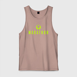 Майка мужская хлопок Marathon logo, цвет: пыльно-розовый