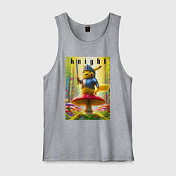 Майка мужская хлопок Пикачу - рыцарь на мухоморе, цвет: меланж