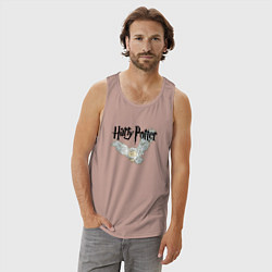 Майка мужская хлопок Сова Гарри Поттера - Букля, цвет: пыльно-розовый — фото 2