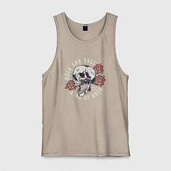 Майка мужская хлопок Король рок н ролла, цвет: миндальный