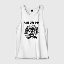 Майка мужская хлопок Fall Out Boy - rock dog, цвет: белый