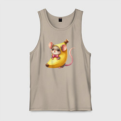 Мужская майка Мышка в банане милая мем