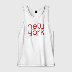 Майка мужская хлопок New York districts, цвет: белый