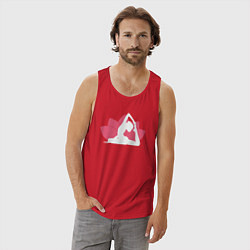 Майка мужская хлопок Йога лотос, цвет: красный — фото 2