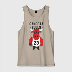 Майка мужская хлопок Gangsta Bulls 23 цвета миндальный — фото 1