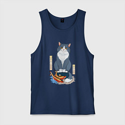 Майка мужская хлопок Ловлю рыбов красиво, цвет: тёмно-синий