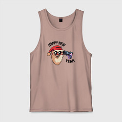 Майка мужская хлопок Friday Night Funkin - Santa Claus, цвет: пыльно-розовый