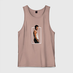 Майка мужская хлопок Красавчик Брэд Питт, цвет: пыльно-розовый