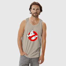 Майка мужская хлопок Ghostbusters logo, цвет: миндальный — фото 2