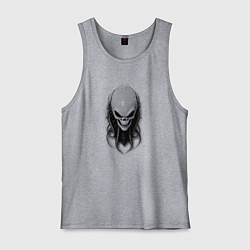 Майка мужская хлопок Зловещий череп с щупальцами, цвет: меланж