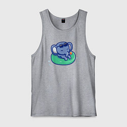 Майка мужская хлопок Слоник в бассейн, цвет: меланж