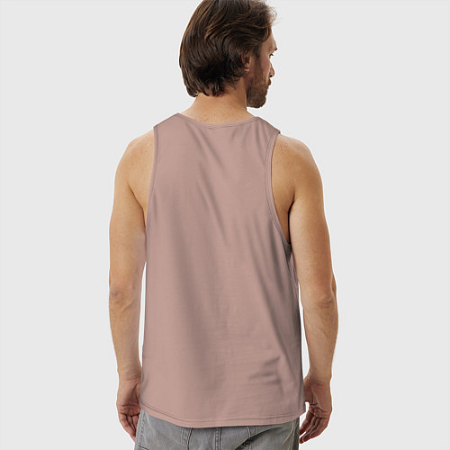 Мужская майка Красно-белая киберпанк звезда / Пыльно-розовый – фото 4