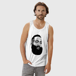 Майка мужская хлопок James Harden, цвет: белый — фото 2
