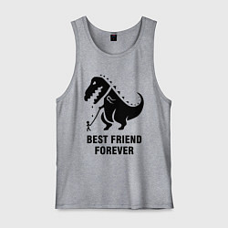 Майка мужская хлопок Godzilla best friend, цвет: меланж