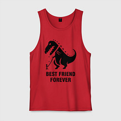 Майка мужская хлопок Godzilla best friend, цвет: красный