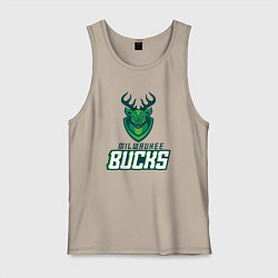 Майка мужская хлопок Milwaukee Bucks NBA, цвет: миндальный