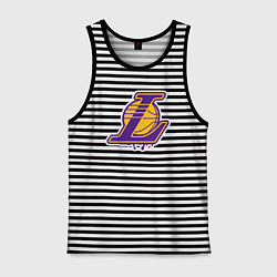 Майка мужская хлопок Lakers team, цвет: черная тельняшка