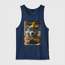 Мужская майка Волк и цыпа