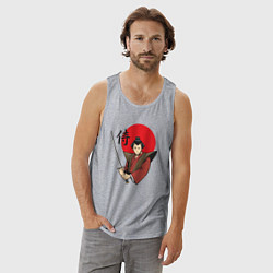 Майка мужская хлопок Гордый самурай, цвет: меланж — фото 2