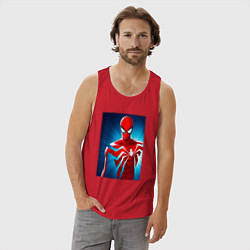 Майка мужская хлопок Новый человек паук игра, цвет: красный — фото 2