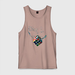 Майка мужская хлопок Рубик в воде, цвет: пыльно-розовый