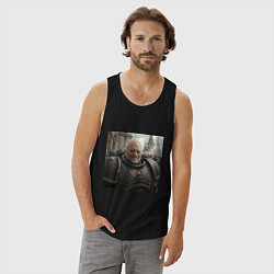 Майка мужская хлопок Гарольд скрывающий Warhammer, цвет: черный — фото 2