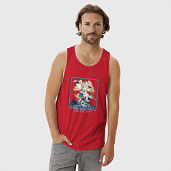 Майка мужская хлопок Барбара, цвет: красный — фото 2