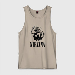 Майка мужская хлопок Грандж Нирвана Курт Кобейн, цвет: миндальный