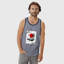 Майка мужская хлопок Toyota Supra sakura, цвет: синяя тельняшка — фото 2