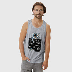 Майка мужская хлопок Космический сон, цвет: меланж — фото 2