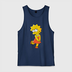 Майка мужская хлопок Lisa Simpson, цвет: тёмно-синий