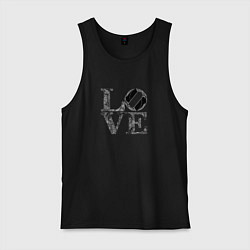 Майка мужская хлопок L o v e, цвет: черный