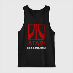 Майка мужская хлопок Atari logo - start game now, цвет: черный