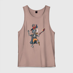 Майка мужская хлопок Пиратское селфи, цвет: пыльно-розовый