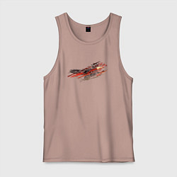 Мужская майка Орел в облаках - светлый