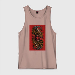 Майка мужская хлопок Слипкнот кровавый, цвет: пыльно-розовый