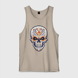 Майка мужская хлопок Черепок, цвет: миндальный